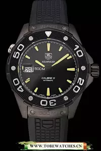 Tag Heuer Aquaracer Calibre 5 Black Dial Black Bezel Black Case Black Rubber Strap En122160