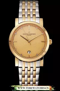 Vacheron Constantin Fine Gold Dial Gold Case Two Tone Bracelet En122786