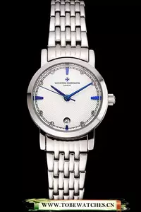 Vacheron Constantin Fine White Dial Blue Marks Stainless Steel Case And Bracelet En122787