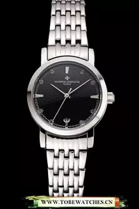Vacheron Constantin Fine Black Dial Silver Marks Stainless Steel Case And Bracelet En122788