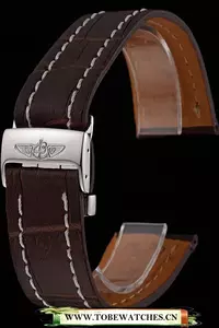 Breitling Brown Leather White Stitching Bracelet En60492