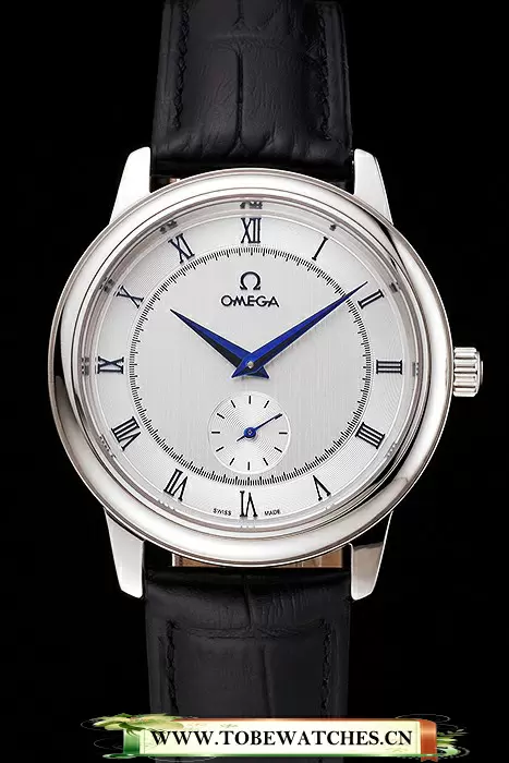 Omega De Ville Prestige Small Seconds Silver Dial Stainless Steel Case Black Leather Strap En123363