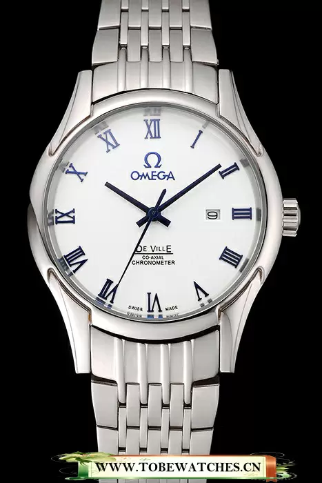 Omega De Ville White Dial Blue Numerals Stainless Steel Case And Bracelet En123892
