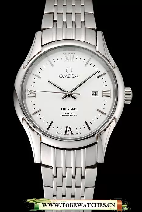 Omega De Ville White Dial Silver Numerals Stainless Steel Case And Bracelet En123898