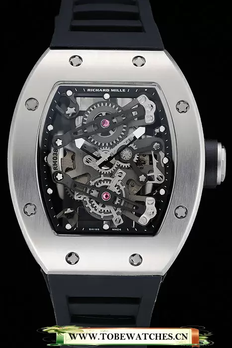 Richard Mille RM 038 Bubba Watson Tourbillion Silver Case Black Rubber Bracelet En125405