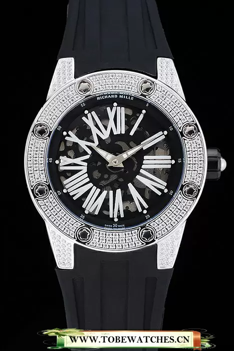 Richard Mille RM 033 Extra Flat Automatic Diamond Case Black Rubber Bracelet En125398