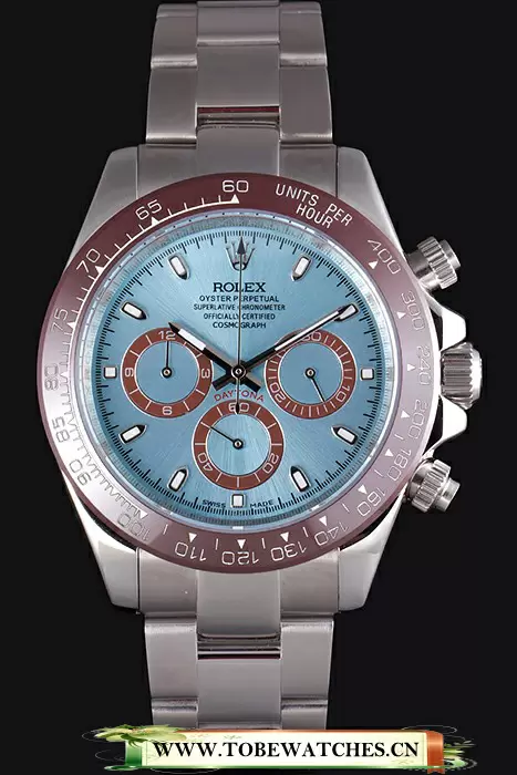 Rolex Daytona Ice Blue Dial Brown Bezel Stainless Steel Bracelet En117760