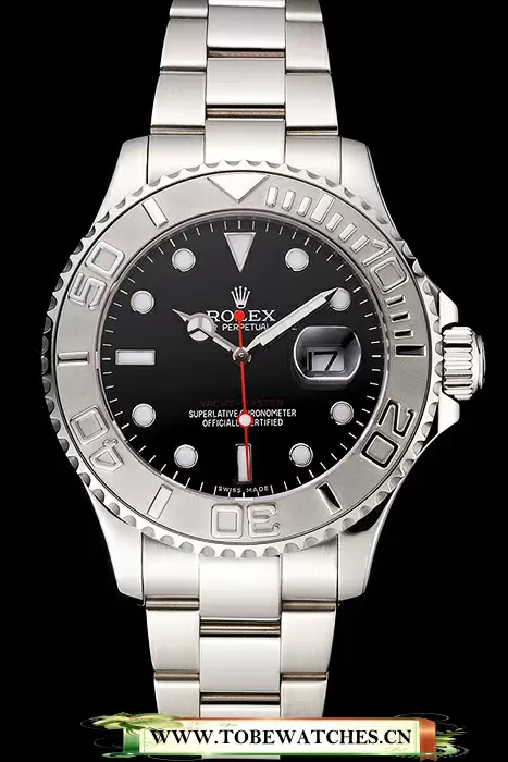 Rolex Yacht Master Black Dial Stainless Steel Case And Bracelet En122489