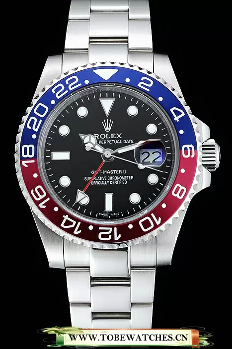 Rolex GMT Master II Blue Rose Red Bezel Black Dial Tachymeter En93092