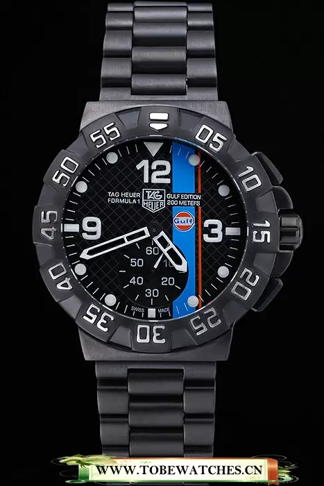Tag Heuer Formula One Special Gulf Edition Black Dial And Blue Ion Plated Steinless Steel Bracelet En118810