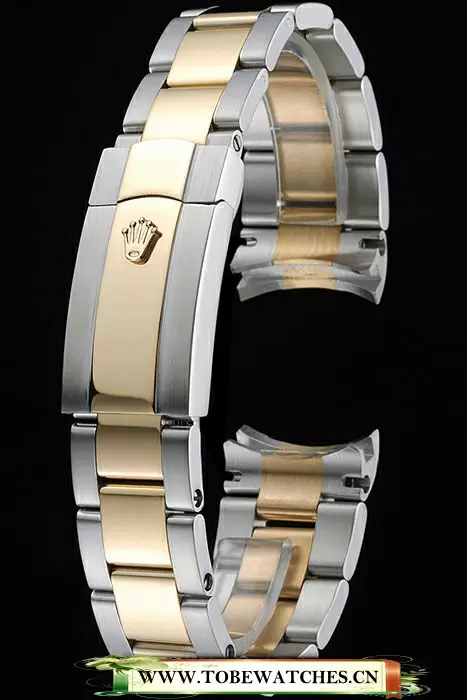 Rolex Plated Yellow Gold And Stainless Steel Link Bracelet En60379