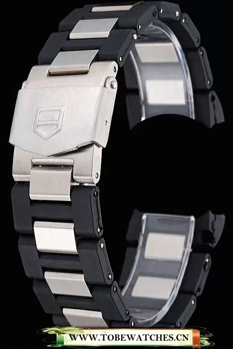 Tag Heuer Plated Stainless Steel And Black Rubber Bracelet En60391