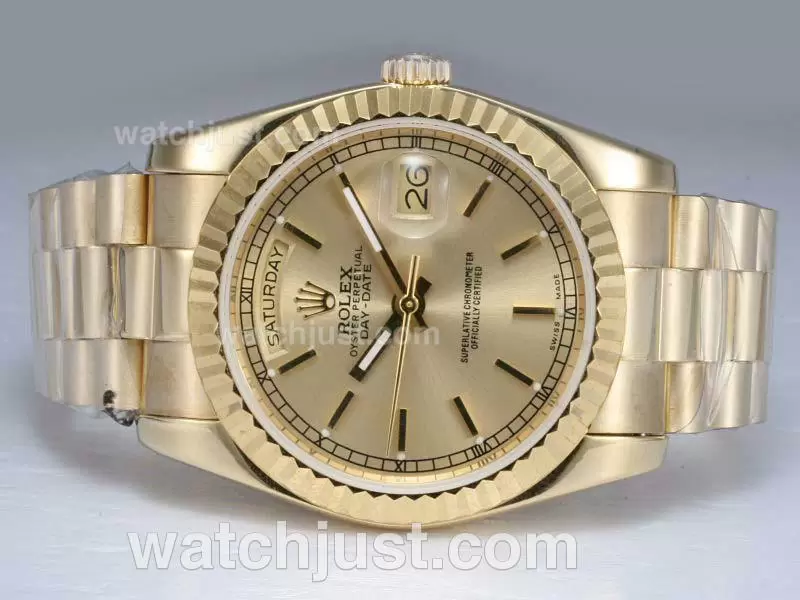 Rolex Day Date Automatic Full Gold With Golden Dial En11696