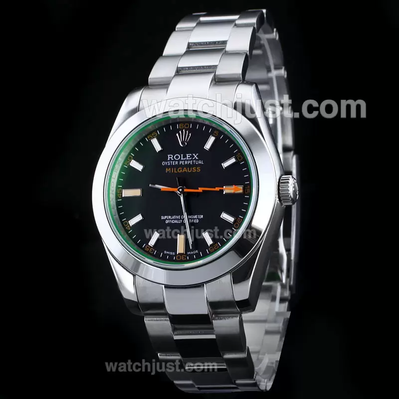 Rolex Milgauss Automatic With Tinted Green Sapphire Same Structure As ETA Version New Version En24756