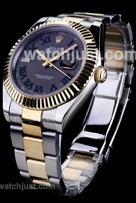 Rolex Datejust Automatic Two Tone Green Roman Markers With Gray Dial En122918