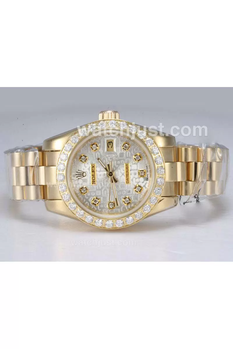 Rolex Datejust Automatic Full Gold With Diamond Bezel Computer Dial En10927