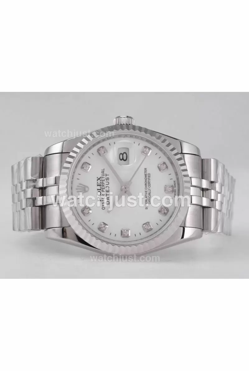Rolex Datejust Automatic Movement With White Dial Diamond Marking En26931