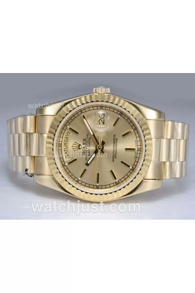 Rolex Day Date Automatic Full Gold With Golden Dial En11696