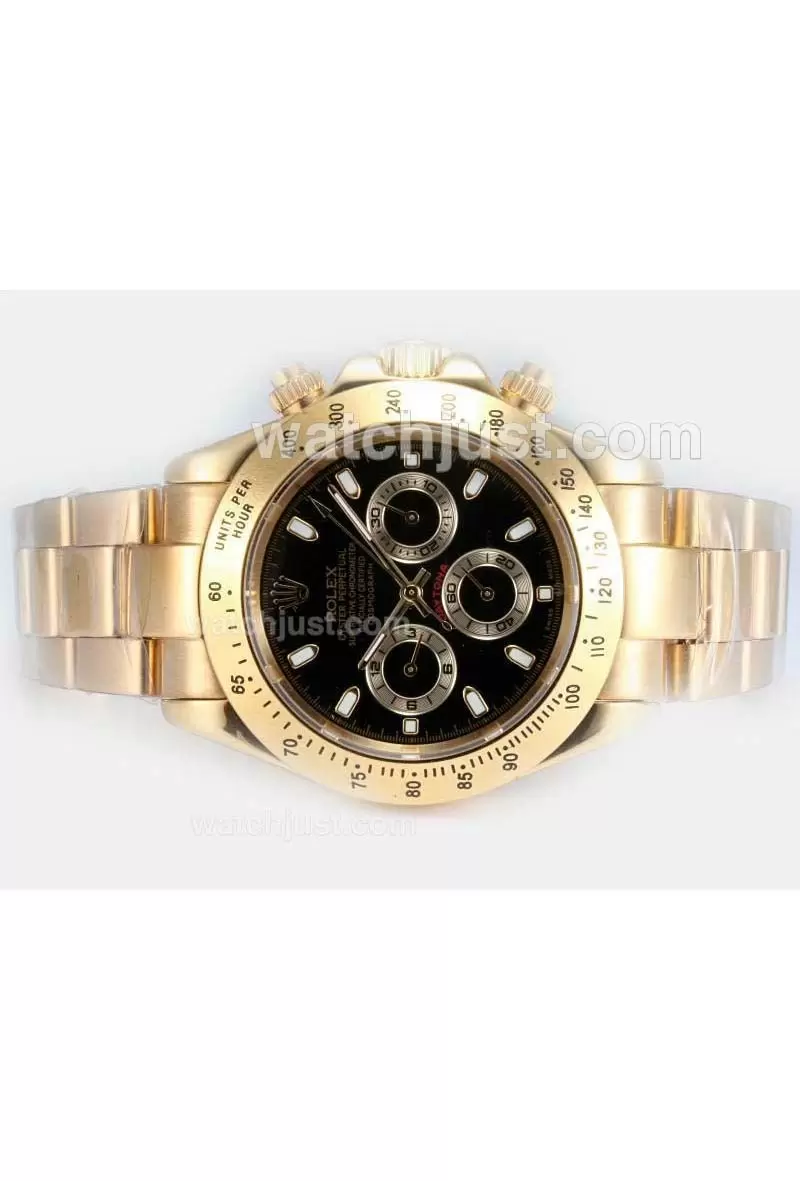 Rolex Daytona Automatic  Full Gold Plated With Black Dial En17711