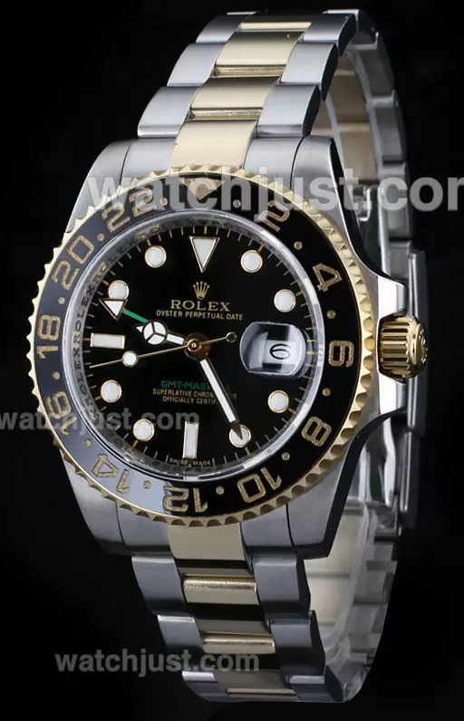 Rolex Gmt Master Ii Automatic Two Tone With Black Dial Ceramic Bezel ...