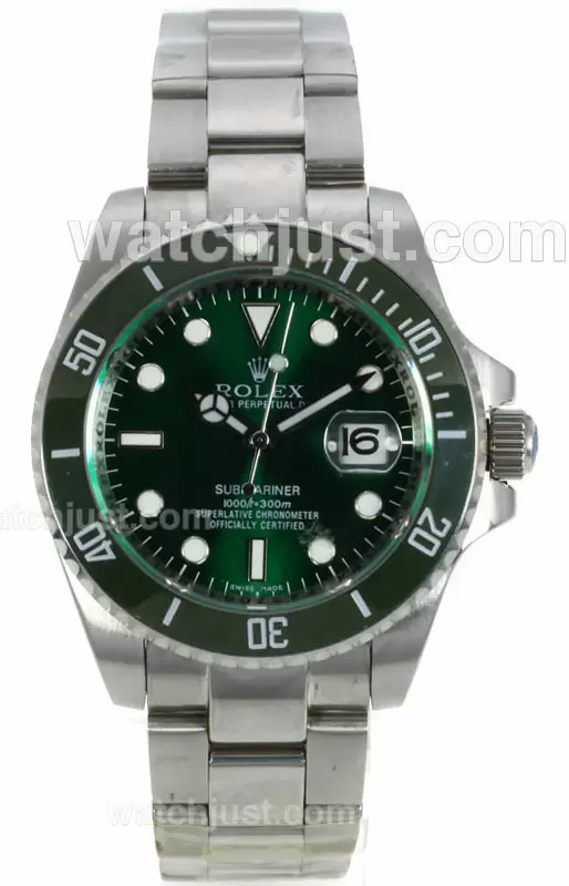 Rolex Submariner Automatic With Green Dial S/s Green Ceramic Bezel En110134