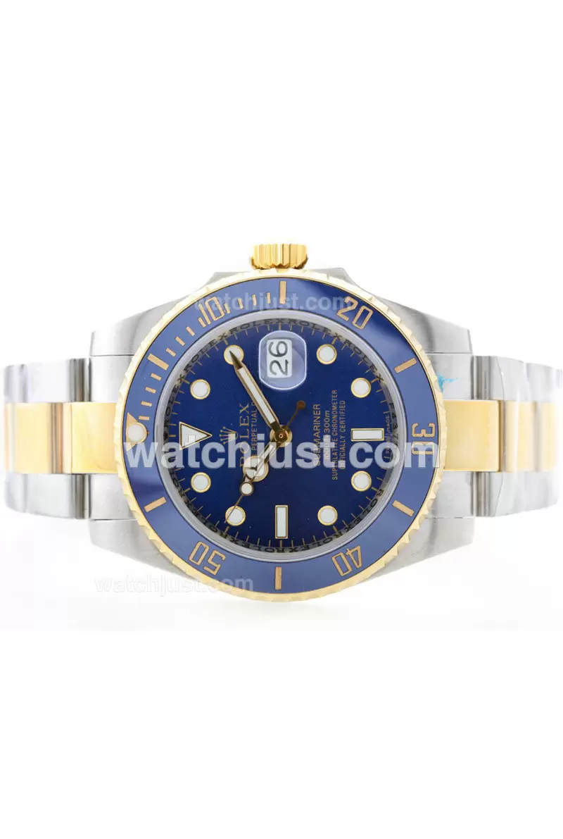 Rolex Submariner Automatic  Gold Plated Two Tone With Blue Dial Blue Ceramic Bezel En35051