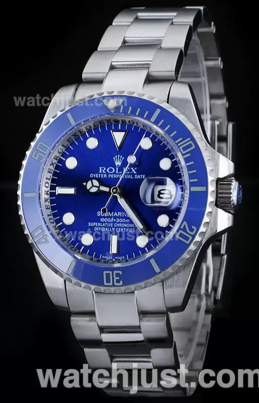 Rolex Submariner Automatic With Blue Dial S/s Blue Ceramic Bezel En35053