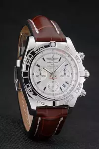 Swiss Swiss Made Certifi Stainless Steel Bezel Brown Croco Leather Bracelet White Dial Bre4286