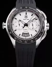 Swiss Tag Heuer Slr Swiss Tachymeter Bezel Black Rubber Strap White Dial Watch Brands Tagh4160