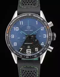 Swiss Tag Heuer Carrera Mclaren Black Ceramic Bezel Black Perforated Leather Strap Watch Brands Tagh4112