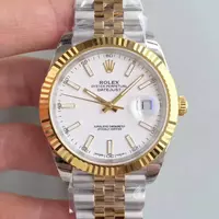 Swiss Rolex Datejust Two Tone Stick Markers With White Dial Rol20805