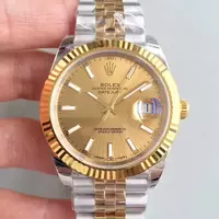 Swiss Rolex Datejust Two Tone Stick Markers With Gold Dial Rol20806