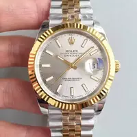 Swiss Rolex Datejust Two Tone Stick Markers With Silver Dial Rol20808