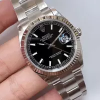 Swiss Rolex Datejust Two Tone Stick Markers With Black Dial Rol20819