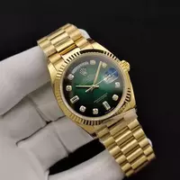 Rolex Day Date Diamond Markings With Green Dial Rol20830