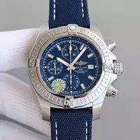 Swiss Breitling Chronomat Stainless Steel Case Blue Dial With Blue Nylon Strap Bre20883