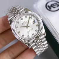 Swiss Rolex Datejust Stainless Steel Ribbed Bezel Silver Dial Rol20780