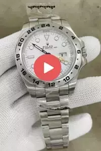 Rolex Explorer Stainless Steel Bezel White Dial Tachymeter