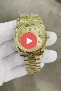 Rolex Day Date Automatic Full Gold Diamond Marking With Golden Dial