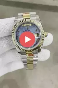 Rolex Day Date Automatic Movement Two Tone With Blue Mop Dial Roman Marking