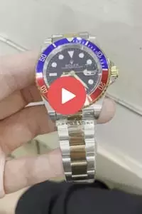 Rolex Submariner Automatic Two Tone Blue/red Bezel With Black Dial