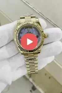 Rolex Day Date Automatic Movement Blue Dial With Gold Band