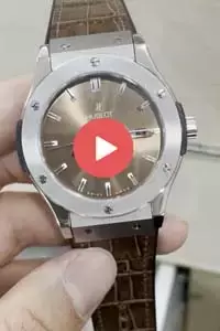 Hublot Classic Automatic Watch With Brown Dial And Strap