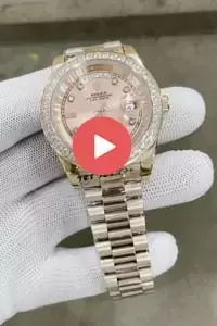 Rolex Day Date Ii Automatic Movement Full Rose Gold Diamond Bezel And Markers With Champagne Dial