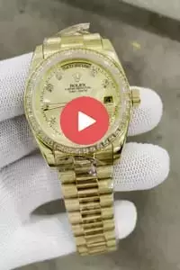 Rolex Day Date Ii Automatic Movement Full Gold Diamond Bezel And Markers With Golden Dial